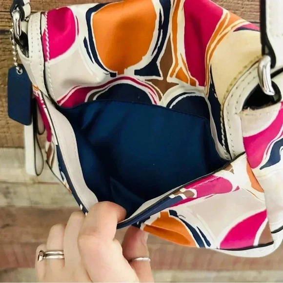 Coach Park Hand Drawn Scarf Print Violet Crossbody - Picture 7 of 15